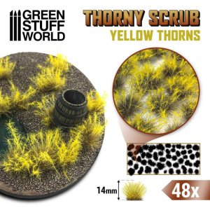 画像1: グリーンスタッフワールド[GSWD-11502]情景素材 とげのある茂み 高さ14mm 黄色の茨(イエローソーンズ)(粘着剤付) (1)