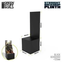 グリーンスタッフワールド[GSWD-3734]背面付き正方形高座展示台ストレート6×6×6cmブラック