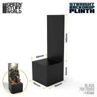 グリーンスタッフワールド[GSWD-3735]背面付き正方形高座展示台ストレート7×7×6cmブラック