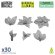 画像1: グリーンスタッフワールド[GSWD-11606]ジオラマアクセサリー 3Dプリントセット 草の葉Lサイズ(30個入) (1)