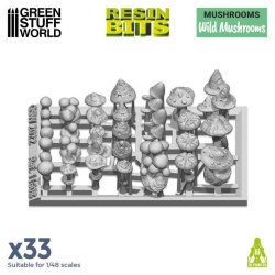 画像2: グリーンスタッフワールド[GSWD-11608]ジオラマアクセサリー 3Dプリントセット 野生のキノコ(33個入)
