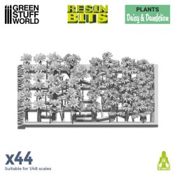画像2: グリーンスタッフワールド[GSWD-11619]ジオラマアクセサリー 3Dプリントセット ヒナギクとタンポポ(44個入)