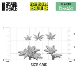 画像3: グリーンスタッフワールド[GSWD-11631]ジオラマアクセサリー 3Dプリントセット 麻の葉(17個入)