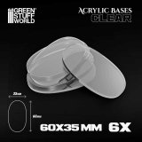 グリーンスタッフワールド[GSWD-11655]クリアーアクリルベース 楕円形60mm×35mm(6枚入)