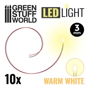 画像1: グリーンスタッフワールド[GSWD-3822]3mm LEDライト 電球色(ウォームホワイト) (1)