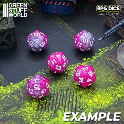 画像2: グリーンスタッフワールド[GSWD-4084]20面体ダイス20mm　ピンク×グレイ（5個入）