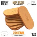 グリーンスタッフワールド[GSWD-12053]MDFベース 楕円型セット(25mm×50mm) マグネット穴付 10枚入