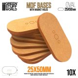 グリーンスタッフワールド[GSWD-12053]MDFベース 楕円型セット(25mm×50mm) マグネット穴付 10枚入