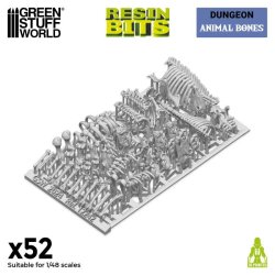 画像2: グリーンスタッフワールド[GSWD-12242]3Dプリントセット - 動物の骨 1:48