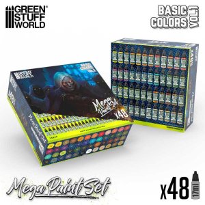 画像1: グリーンスタッフワールド[GSWC-12259]ベーシックメガペイントセット - Vol. 1(48本入) (1)