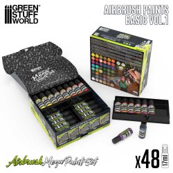 画像2: グリーンスタッフワールド[GSWC-12265］エアブラシ塗料 メガスターターセット Vol.1（48色入）