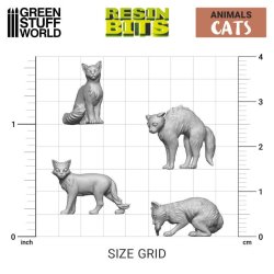 画像3: グリーンスタッフワールド[GSWD-12292]ジオラマアクセサリー 3Dプリントセット ネコ(15個入)