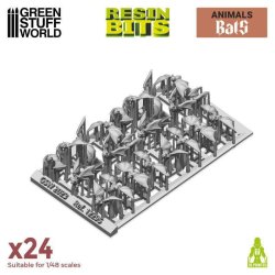 画像2: グリーンスタッフワールド[GSWD-12295]ジオラマアクセサリー 3Dプリントセット コウモリ(24個入)
