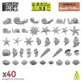 グリーンスタッフワールド[GSWD-12300]3Dプリントセット - 水生生物