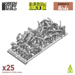 画像2: グリーンスタッフワールド[GSWD-12305]3Dプリントセット - 野鳥