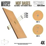グリーンスタッフワールド[GSWD-12353]MDF製 オールドワールド 長方形ベースセット(縦60mm×横120mm) 4枚入
