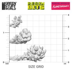 画像3: グリーンスタッフワールド[GSWD-12363]3Dプリントセット - 火炎放射器エフェクトパーツ 1:48