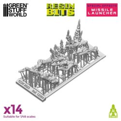 画像2: グリーンスタッフワールド[GSWD-12364]3Dプリントセット - ミサイルランチャーエフェクト 1:48