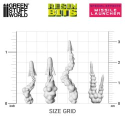 画像3: グリーンスタッフワールド[GSWD-12364]3Dプリントセット - ミサイルランチャーエフェクト 1:48