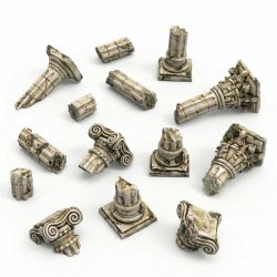 画像4: グリーンスタッフワールド[GSWD-12386]ギリシャ風折れた円柱　1/48〜1/35