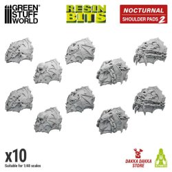 画像1: グリーンスタッフワールド[GSWD-12399]DakkaDakka - Nocturnal - Night Lords Shoulder Pads 1:48 Set 02