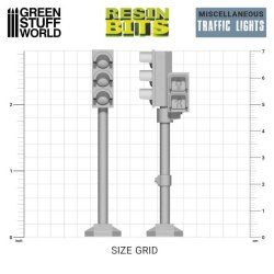 画像2: グリーンスタッフワールド[GSWD-12419]3Dプリントセット - 信号機 70mm 1:48