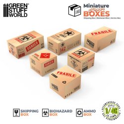 画像1: グリーンスタッフワールド[GSWD-12476]1/48-1/35 印刷済み段ボール箱 大(6個入)