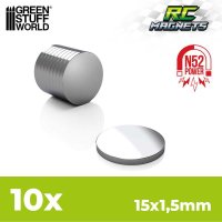 グリーンスタッフワールド[GSWD-12515]ネオジム磁石 15x1,5mm - 10個 (N52)