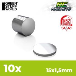 画像1: グリーンスタッフワールド[GSWD-12515]ネオジム磁石 15x1,5mm - 10個 (N52)