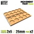 グリーンスタッフワールド[GSWD-12576]MDF Movement Trays 25mm 5x2 - Skirmish Lines