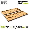 グリーンスタッフワールド[GSWD-12577]MDF ムーブメント トレイ 28.5mm 5x2 - スカーミッシュ ライン