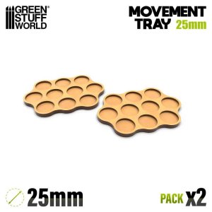 画像1: グリーンスタッフワールド[GSWD-12580]MDF ムーブメントトレイ - 丸型スカーミッシュ 25mm 3x4x3 (1)