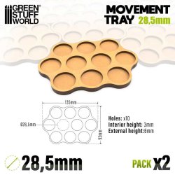 画像2: グリーンスタッフワールド[GSWD-12581]MDF ムーブメント トレイ - スカーミッシュ AOS 28.5mm 3x4x3