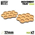 グリーンスタッフワールド[GSWD-12582]MDF ムーブメントトレイ - 丸型スカーミッシュ 32mm 3x4x3