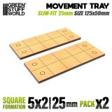 グリーンスタッフワールド[GSWD-12598]MDF Movement Trays - Slimfit Square 125x50mm