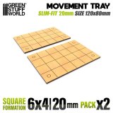 グリーンスタッフワールド[GSWD-12599]MDFムーブメントトレイ - スリムフィットスクエア120x80mm