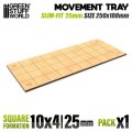 グリーンスタッフワールド[GSWD-12611]MDF Movement Trays - Slimfit Square 250x100mm