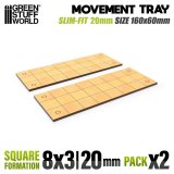 グリーンスタッフワールド[GSWD-12612]MDF Movement Trays - Slimfit Square 160x60mm