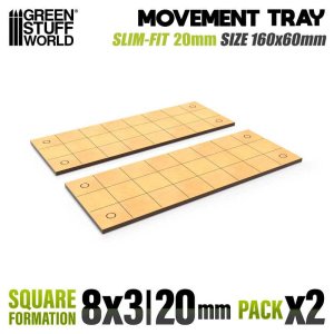 画像1: グリーンスタッフワールド[GSWD-12612]MDF Movement Trays - Slimfit Square 160x60mm (1)