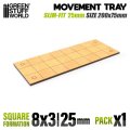 グリーンスタッフワールド[GSWD-12613]MDF Movement Trays - Slimfit Square 200x75mm