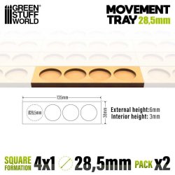 画像2: グリーンスタッフワールド[GSWD-12627]MDF ムーブメント トレイ 28.5mm 4x1 - スカーミッシュ ライン