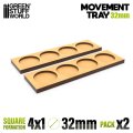 グリーンスタッフワールド[GSWD-12628]MDF Movement Trays 32mm 4x1 - Skirmish Lines