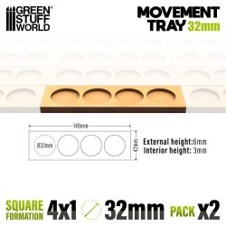 画像2: グリーンスタッフワールド[GSWD-12628]MDF ムーブメント トレイ 32mm 4x1 - スカーミッシュ ライン