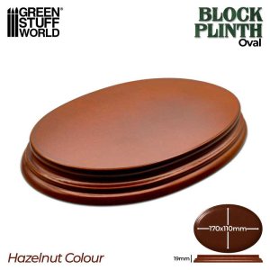 画像1: グリーンスタッフワールド[GSWD-4772] Oval Display Plinth 17x11 cm - Hazelnut Brown (1)