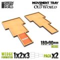 グリーンスタッフワールド[GSWD-12654]MDF Movement Trays Old World 180x90mm 1x2x3