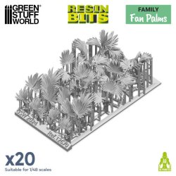 画像2: グリーンスタッフワールド[GSWD-12670]3Dプリントセット - ファンパーム（ヤシの葉・木）