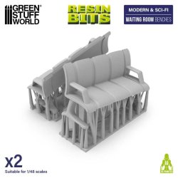 画像3: グリーンスタッフワールド[GSWD-12760]3Dプリントセット - 待合室ベンチ 1:48