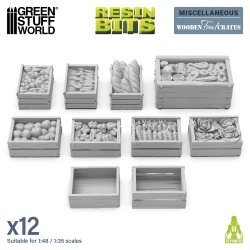 画像1: グリーンスタッフワールド[GSWD-12684]木製食料箱セット 1/48