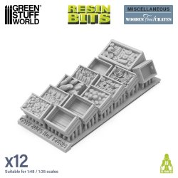 画像2: グリーンスタッフワールド[GSWD-12684]木製食料箱セット 1/48