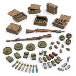 画像4: グリーンスタッフワールド[GSWD-12712］1/35　WWII 米軍 武器・弾薬セット